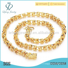 Chunky gold collier en chaîne cubaine, plaqué cuivre bijoux en or 18k